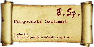 Bulyovszki Szulamit névjegykártya